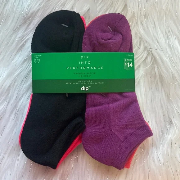 3/$20 Dip into Performance Premium Active No Show Socks, 6 pack - Picture 2 of 9